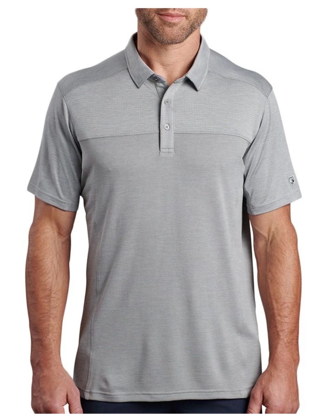 Kuhl Light Gray Short-Sleeve Polo Shirt